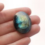 Cabochon Labradorit Oval flashy   auriu - verzui  galben  negru - OVL008