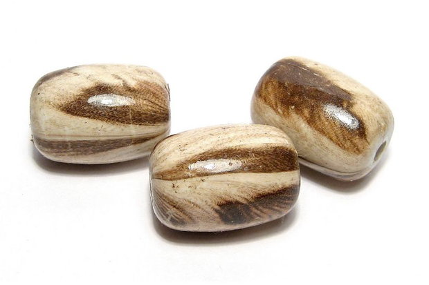 Margele din acril, imitatie lemn, 22x16 mm