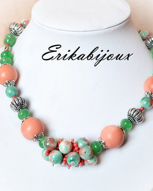 Colier  peach coral