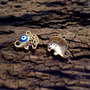 Charm elefantel aurit, evil eye 17x15mm (GPLAK 165)