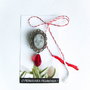 Brosa martisor cabochon, margele