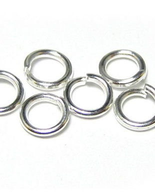 Zale metalice simple, argintii, 6x1.5 mm