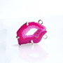Pandant cu agata druzy magenta in rama argintata