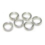 Zale metalice duble, argintii, 6x1.5 mm