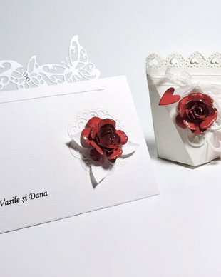 Set Plic de bani/Place card si cutiuta marturii Garden set