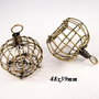 6654 # (1buc) Pandantiv, colivie pasari, sarma aliaj bronz