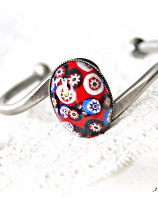 Bratara Millefiori rosie