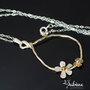 Premiul 2 concurs Iarna pe uliţă Pandantiv argint 925 cu floricele, placat selectiv cu aur 24K