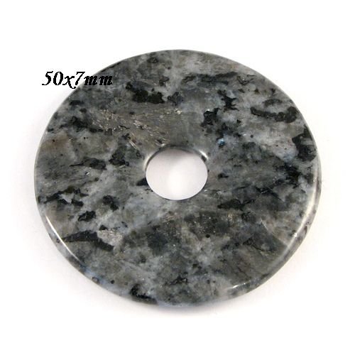 6630 - Pandantiv, donut / inel, larvikite, 49x6mm