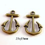 6670 - (4buc) Pandantiv / charms, ancora, aliaj metalic bronz