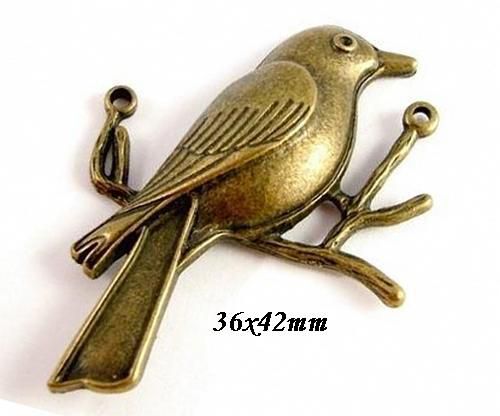 6683 - Pandantiv, pasare, aliaj metalic bronz