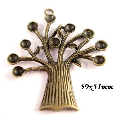 6693 - Pandantiv, copac / pom / arbore, aliaj metalic bronz