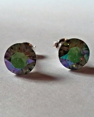 Cercei argint cu piatra Swarovski Chaton 7mm Crystal Paradise Shine