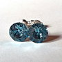 Cercei argint cu piatra Swarovski Chaton 7mm Aquamarine