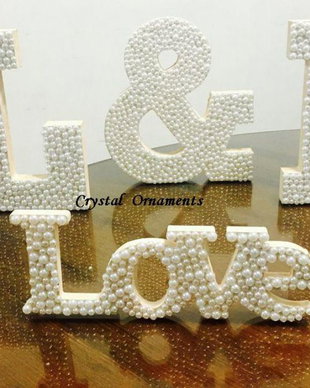 Litere decorative polistiren cu perle