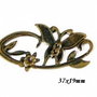 6660 - (10b) Accesoriu, flori, fluture, aliaj metalic bronz antichizat