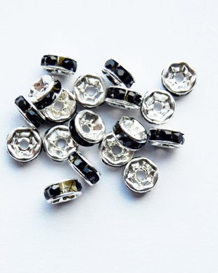LRH6 - rhinestone negru 6 mm
