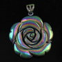 5503 - Pandantiv / charms, floare / trandafir, pirita vopsita, irizatii metalice