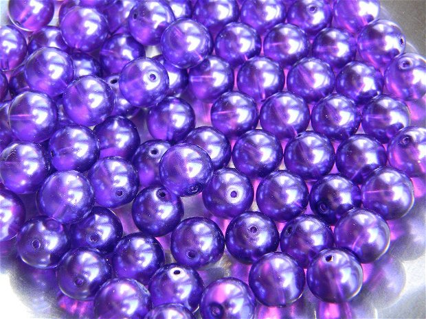 Perle din sticla 12 mm, 40 buc.