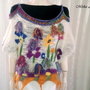 Bluza cu flori impaslite, crosetata - Floricele pentru fete