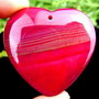 6723 - Pandantiv, agata fuchsia, inima,  44x45x6mm