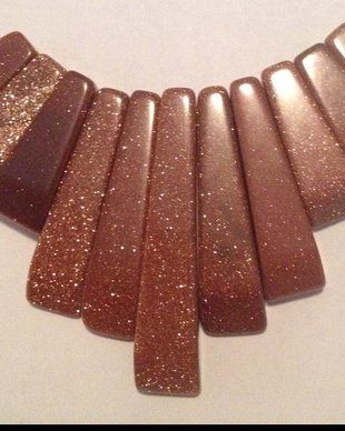 Colier set pandantive goldstone