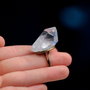 Midnight Nostalgia - Inel Quartz crystal point cu fatetele originale