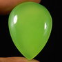 6732 - Cabochon, calcedonie verde crud, picatura, 34x26x7mm, 50cts