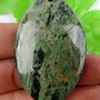 6734 - Pandantiv, jasp kambaba verde padure - olive, 52x33x7mm
