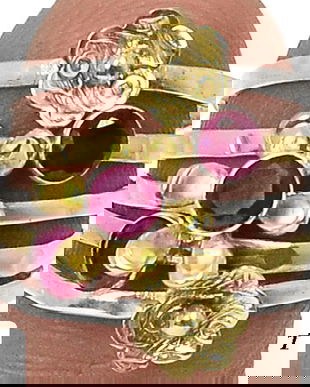 Ag162 Vf - Inel, argint 925, radacina de rubin