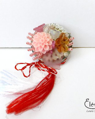 Brosa (martisor) roz piersica