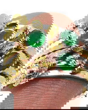 Ag125 - Inel, argint 925, radacina de smarald