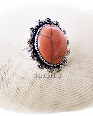 Inel - sweet orange in silver frames