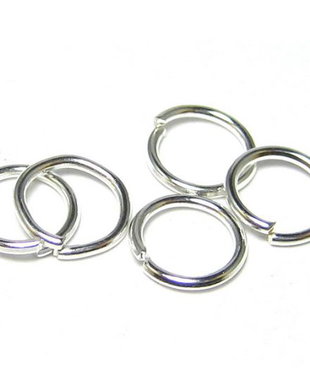 Zale metalice simple, argintii, 15x1.2 mm