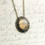 Midnight Nostalgia - Colier cu labradorit si elemente metalice bronz antic