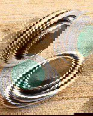 Ag212 - Cercei, argint 925, radacina de smarald