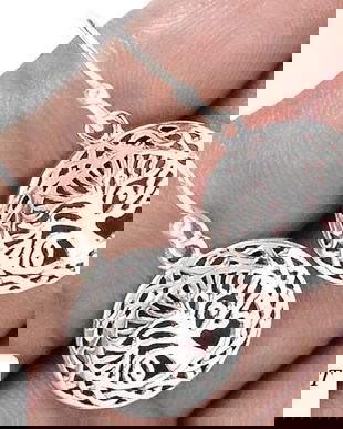 Ag142 - Cercei, argint 925, pomul vietii