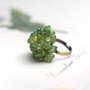 Inel Cluster Peridot pe baza metalica bronz antic
