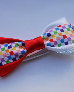 Mini papion-martisor cu patratele colorate