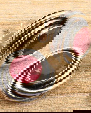 Ag218 - Cercei, argint 925, radacina de rubin