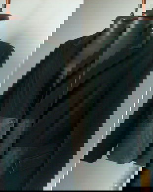 SACOU NEGRU STOFA SI PIELE