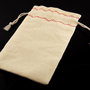 Saculeti din panza de sac crem-galbui, cusatura decorativa, 15.5x10cm