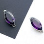 Conector Cristal multifatetat Violet  in rama argintata