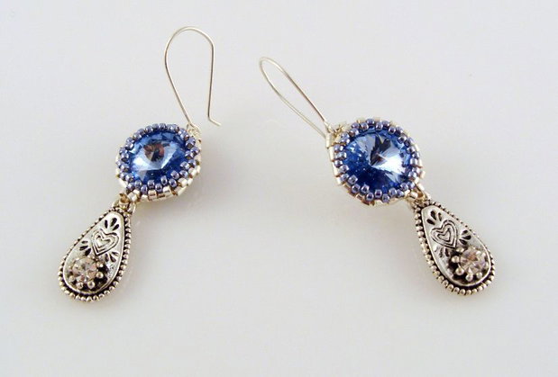 Cercei din margele si cristal Swarovski