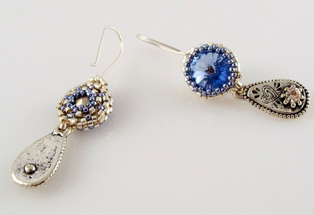 Cercei din margele si cristal Swarovski