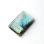 Cabochon Labradorit rectangular verde deschis metalic cu negru, albastru si ocru aurriu -  LRFM