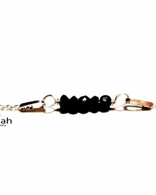 Bratara argint si spinel negru