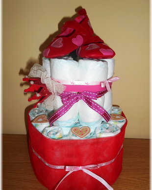 Tort de scutece Red Princess - unicat
