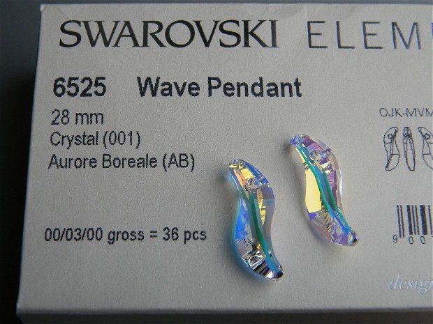 Pandantiv Swarovski - Wave 28 mm - 6525-1AB