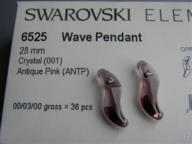 Pandantiv Swarovski - Wave 28 mm - 6525-ANTP
